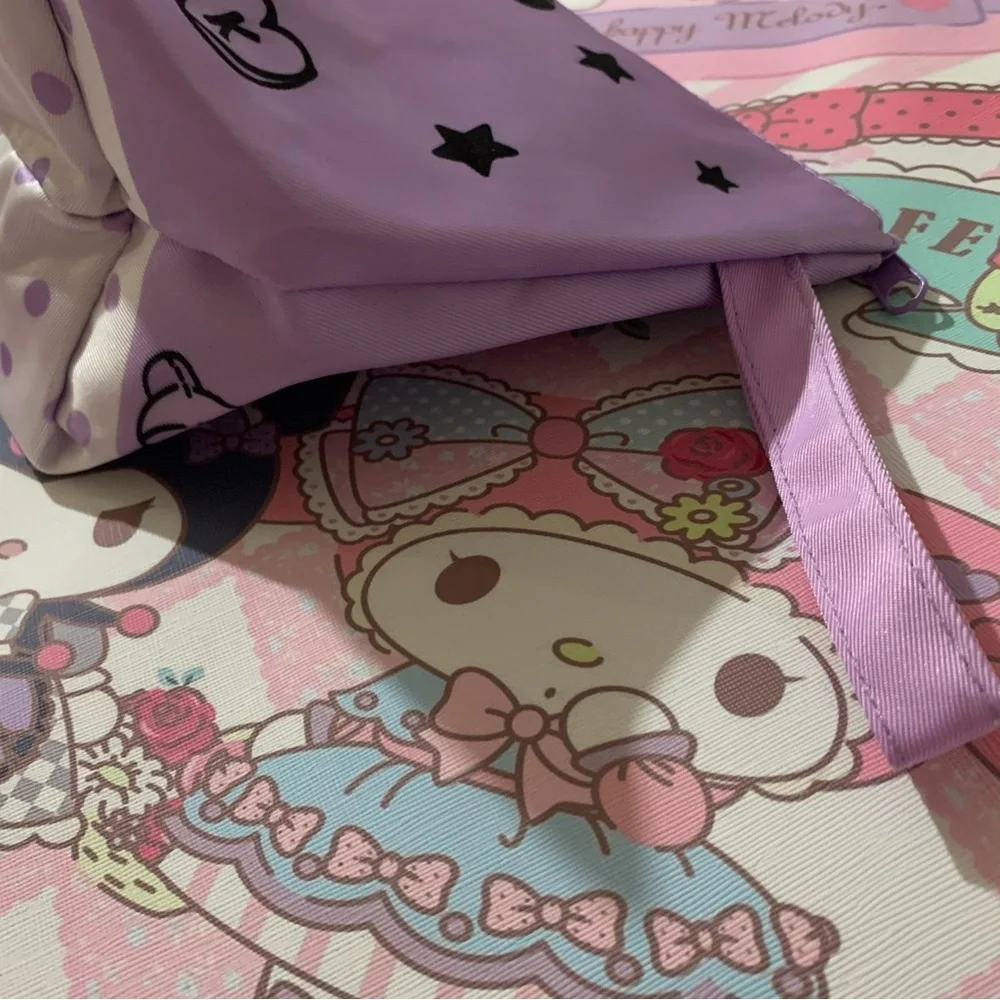 Kuromi Purple Lightweight Zip Bag with Wrist Strap